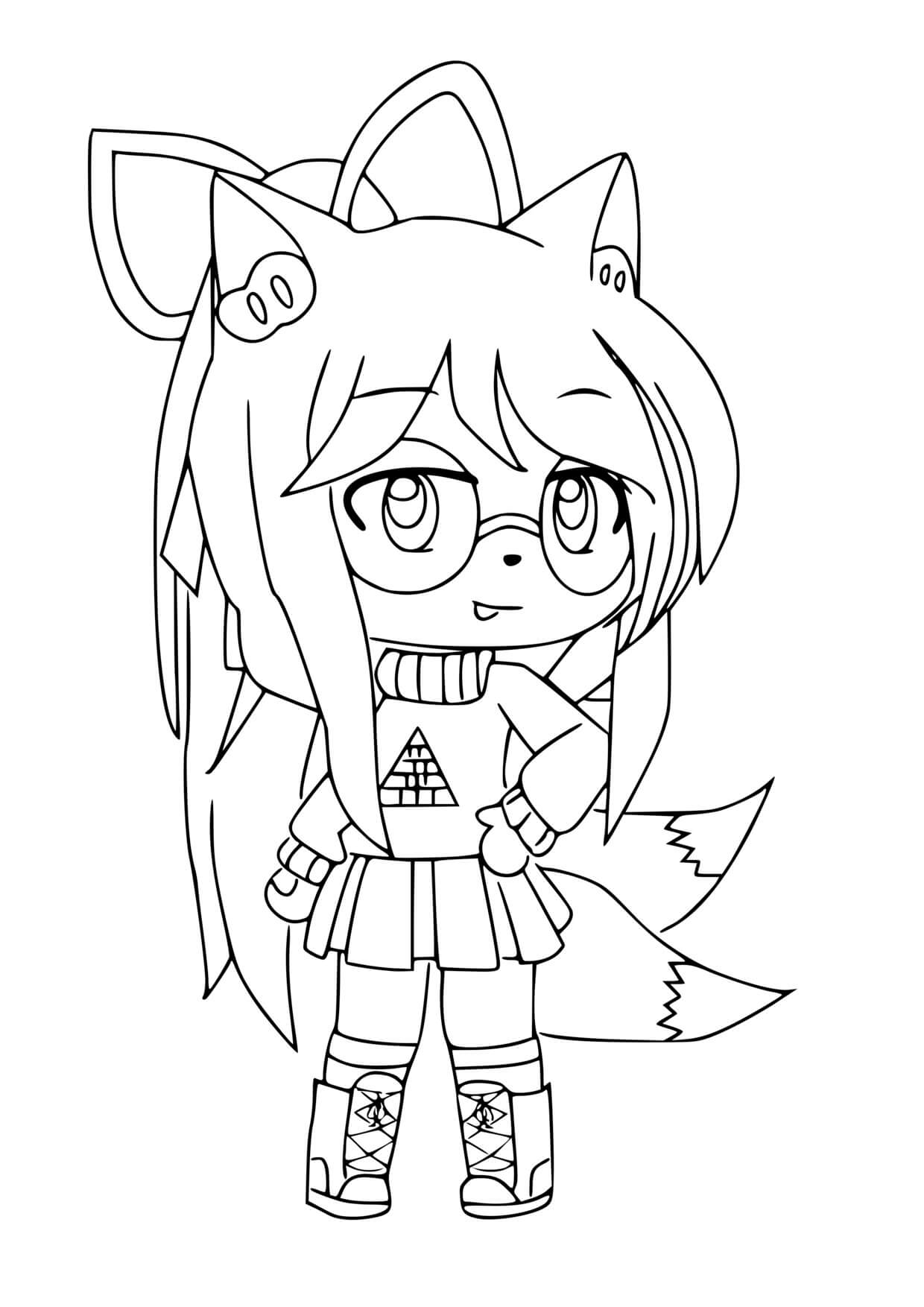 Coloriage Gacha Life Vetement De Noël - Gacha life à imprimer