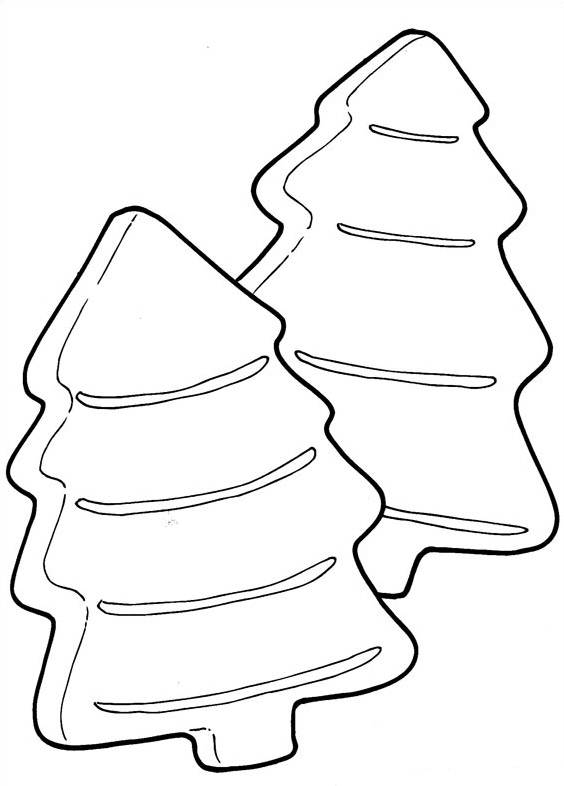 Coloriage Galettes En Forme De Sapins - Noël à imprimer