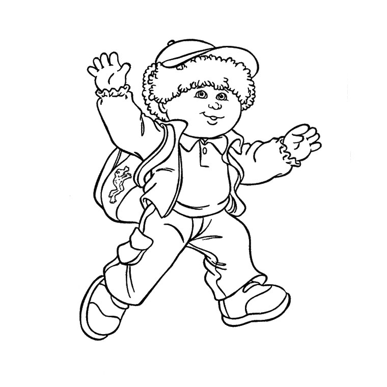 Coloriage Garçon 6 Ans Se Dirige Vers L'école - Garçon à imprimer