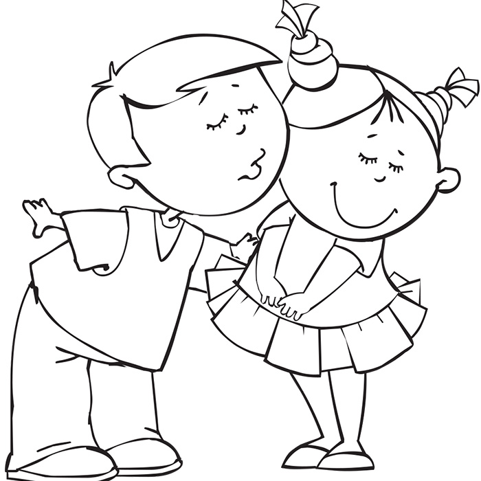 Coloriage Garçon Et Fille Amoureux - Fille à imprimer