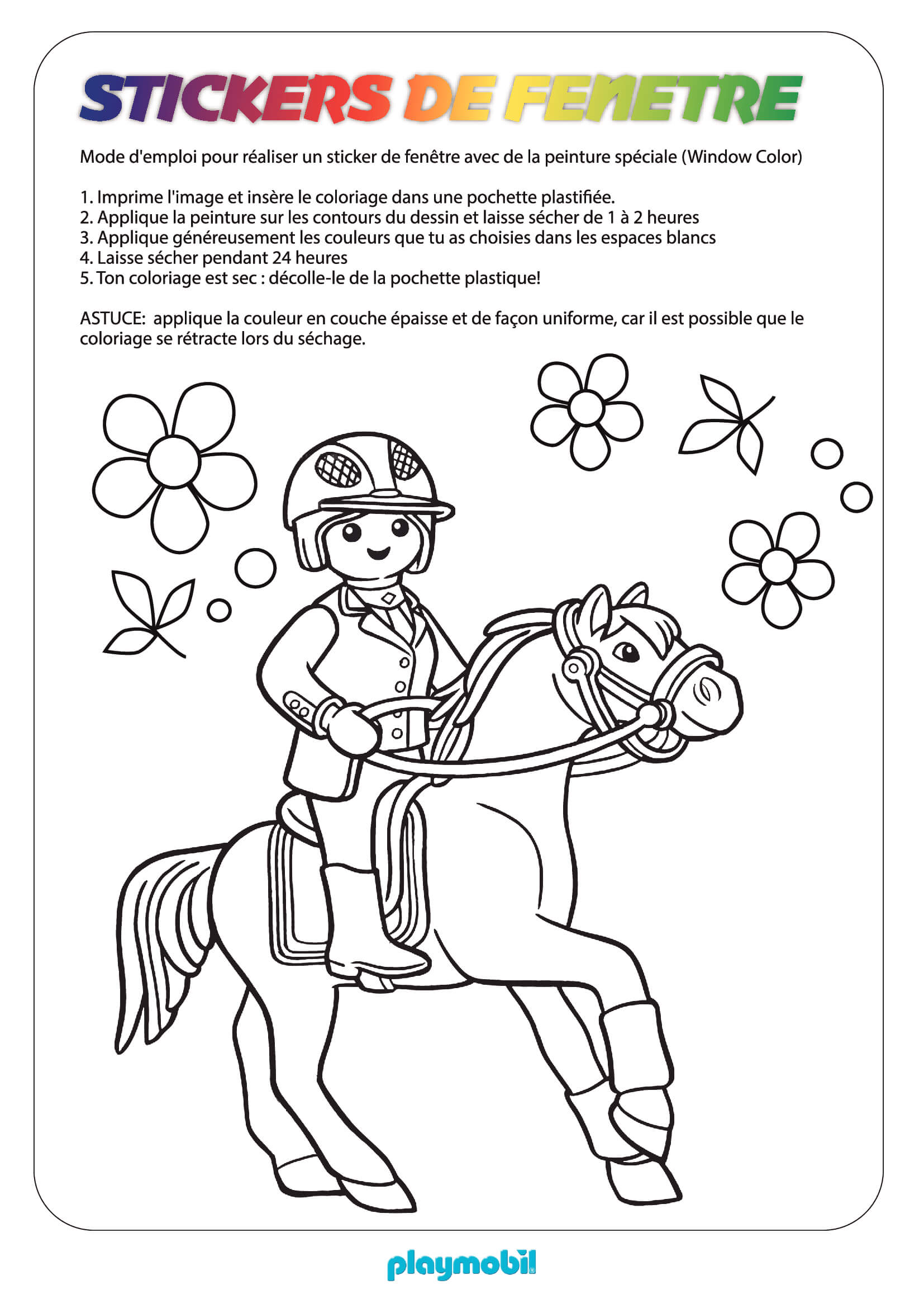 Coloriage Garçon Playmobil Sur Un Cheval - Playmobil à imprimer