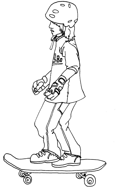 Coloriage Garçon Qui Fait Du Skateboard - Garçon à imprimer