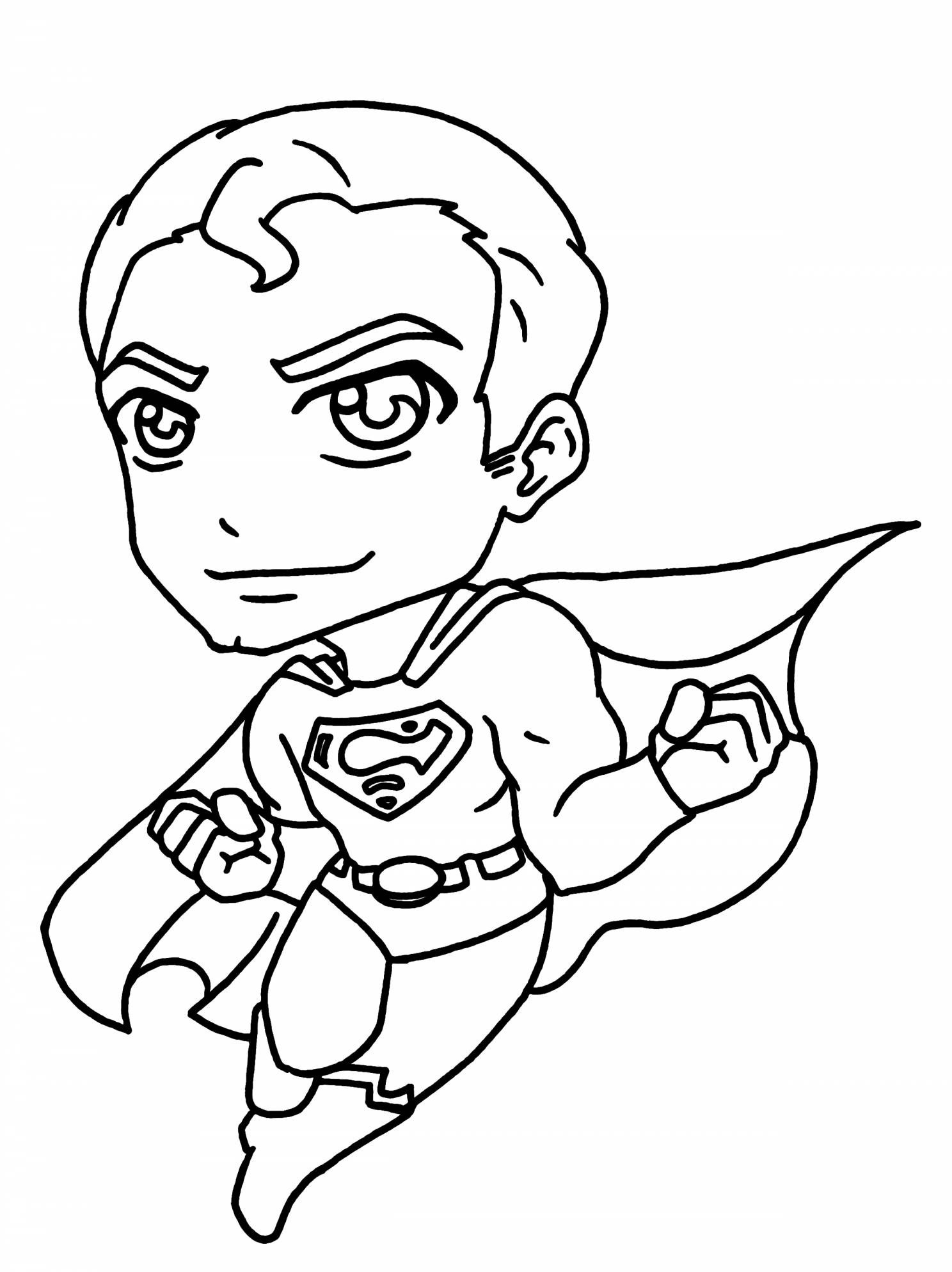 Coloriage Garçon Super Héros Superman - Garçon à imprimer