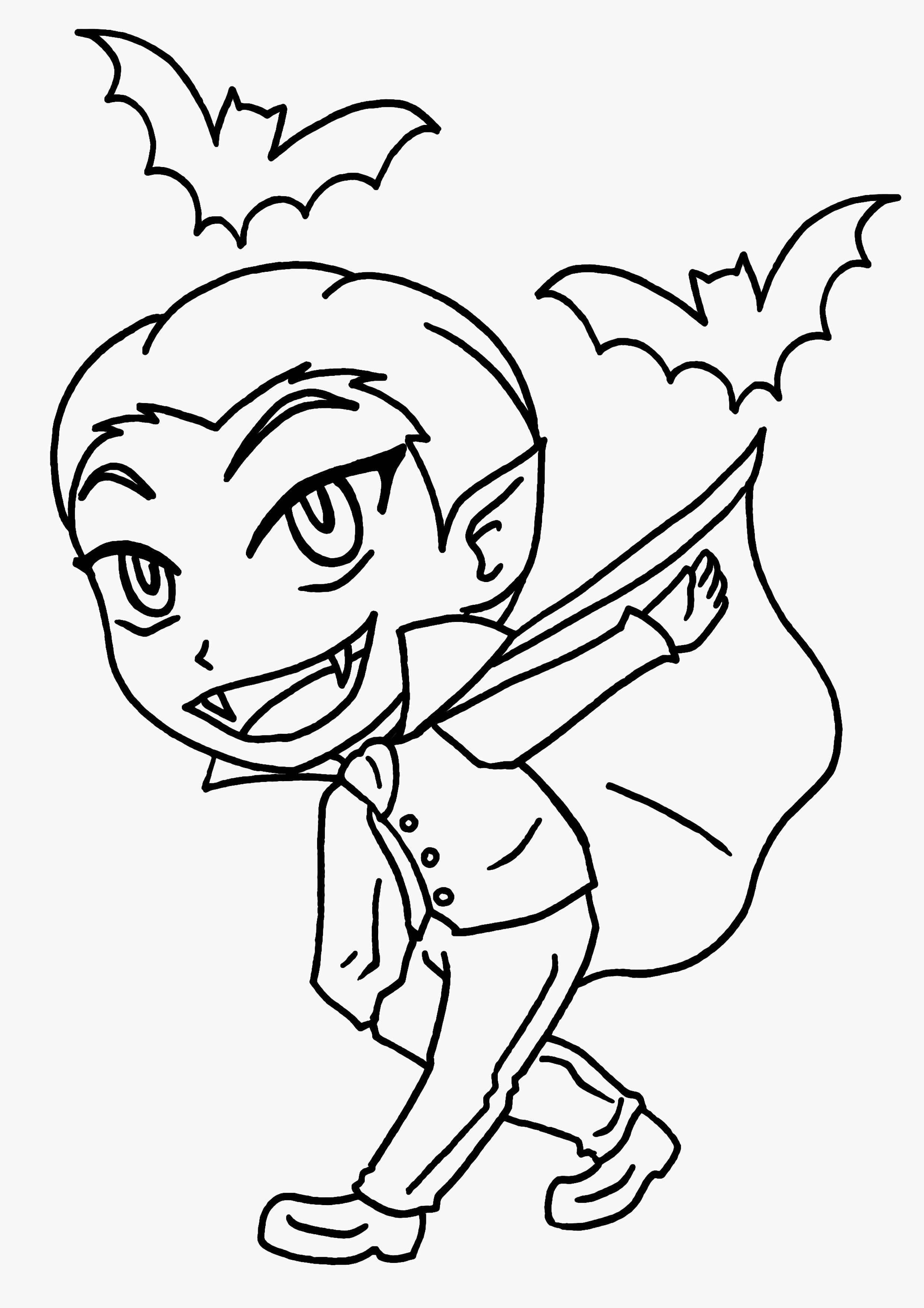 Coloriage Garçon Yeux Unique Vampire Halloween - Garçon à imprimer