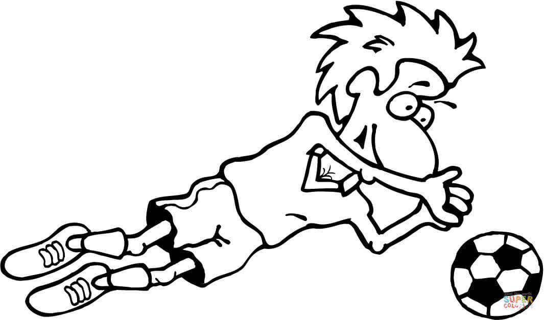 Coloriage Gardien De But Attrape Le Ballon - Foot à imprimer