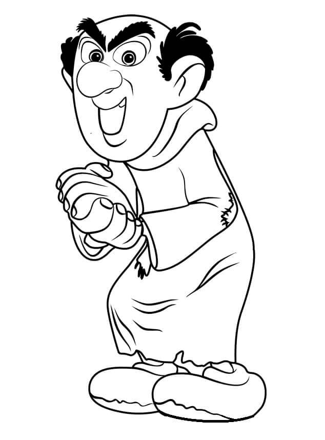 Coloriage Gargamel Schtroumpfs Ennemi - Schtroumpf à imprimer