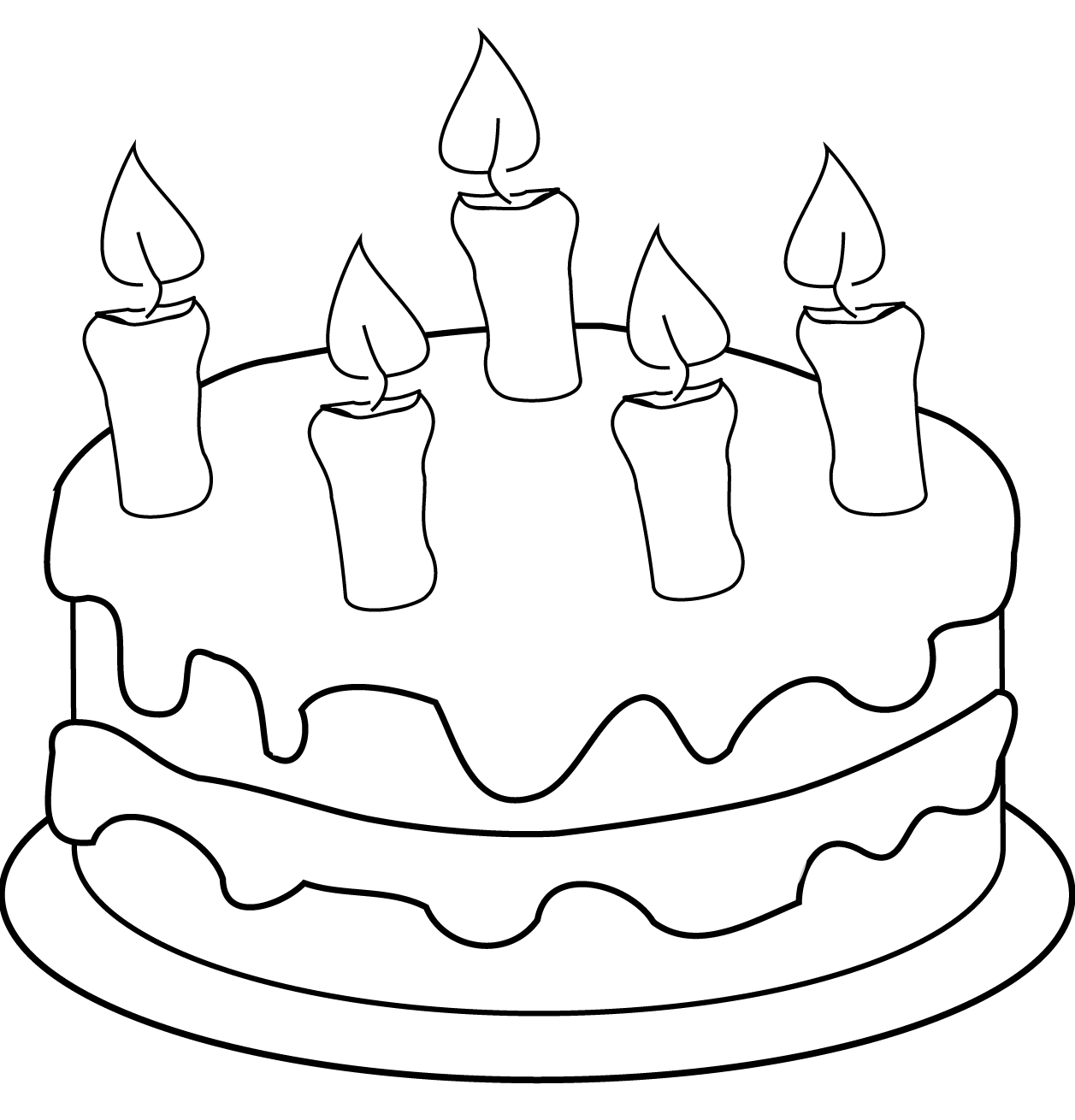 Coloriage Gâteau Au Fromage Avec Chandelles - Anniversaire à imprimer