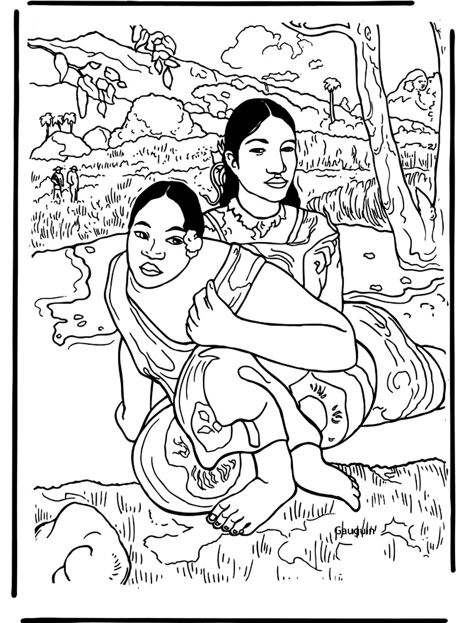 Coloriage Gaughin Nafeaffaa Ipolpo - Art à imprimer