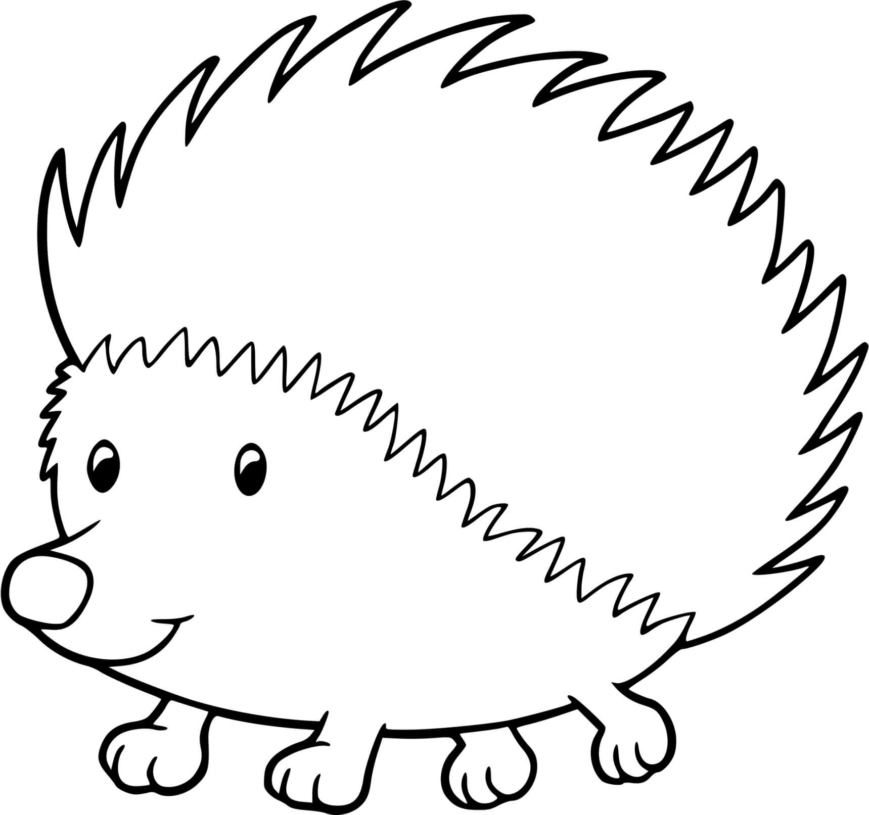 Coloriage Gentil Petit Hérisson Mignon - Hérisson à imprimer