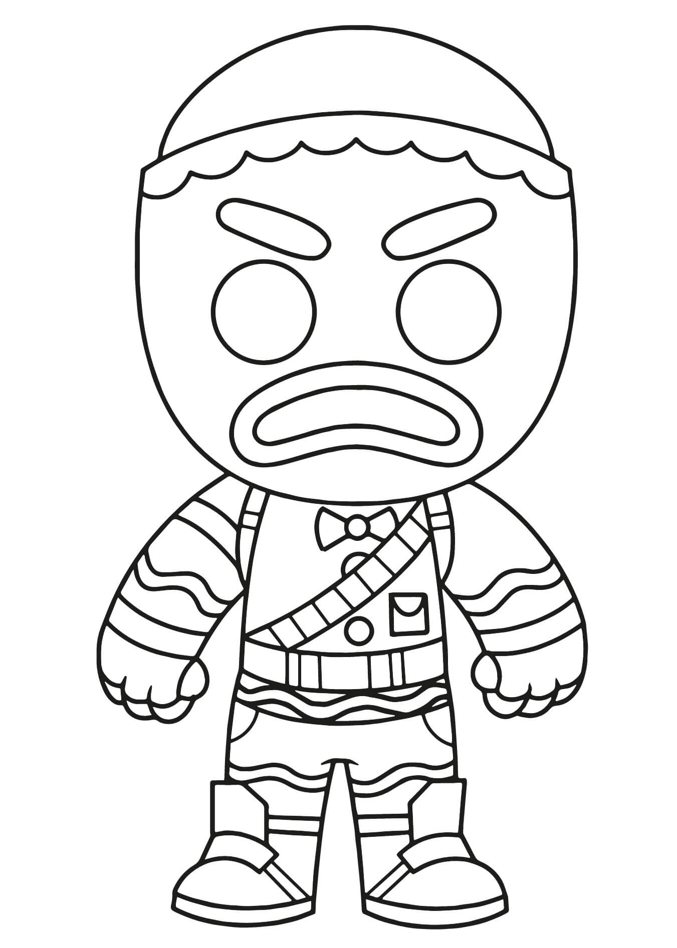 Coloriage Gingerbread Man - Fortnite à imprimer
