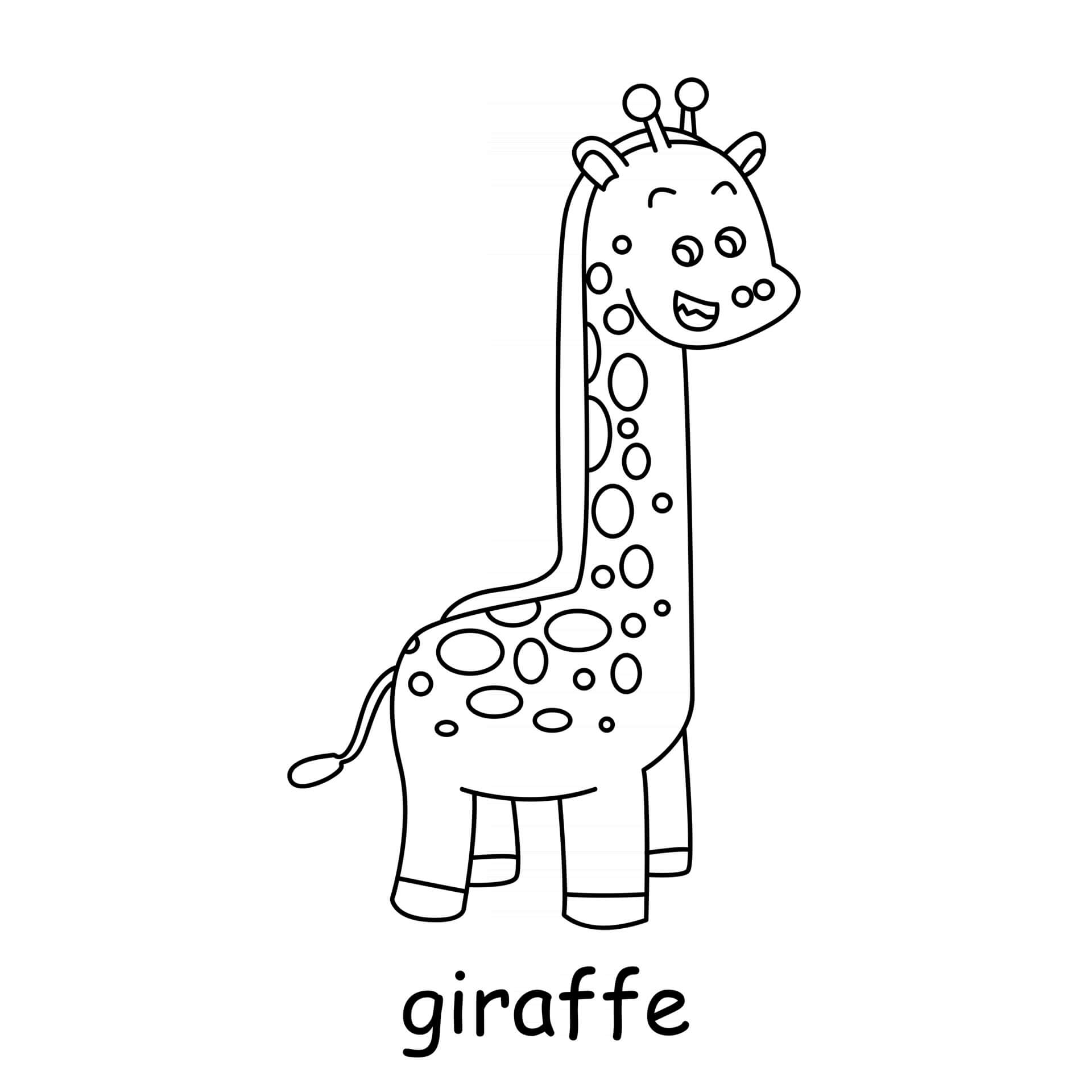 Coloriage Girafe Animal Sauvage Zoo - Animal à imprimer