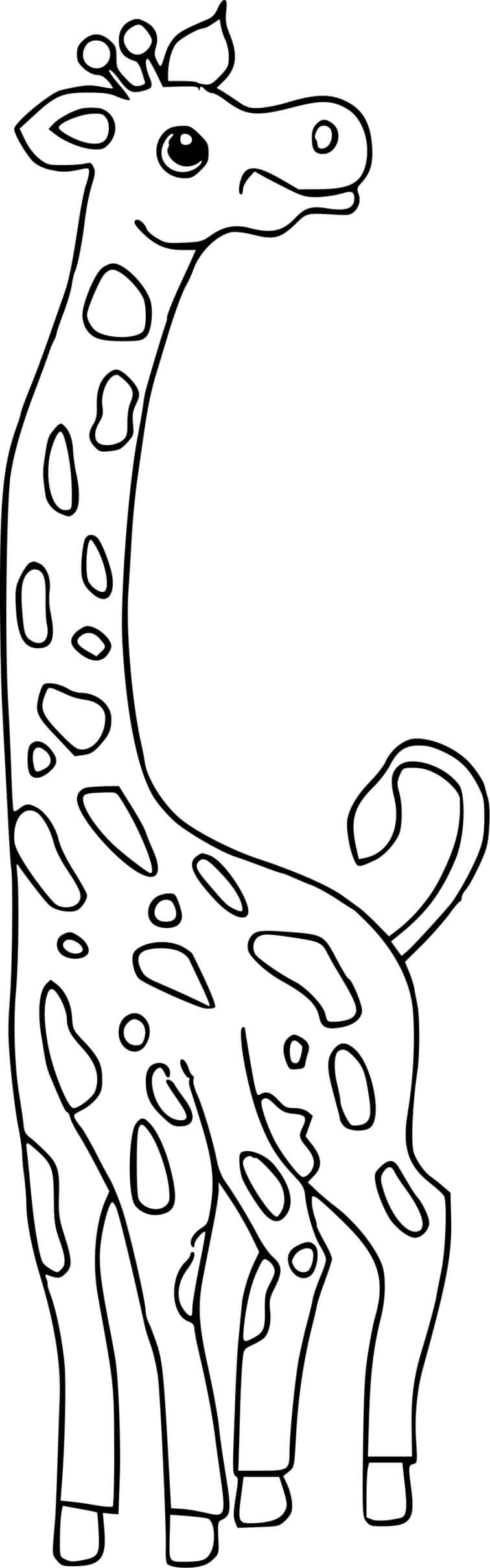 Coloriage Girafe Avec Des Taches A Colorier - Girafe à imprimer
