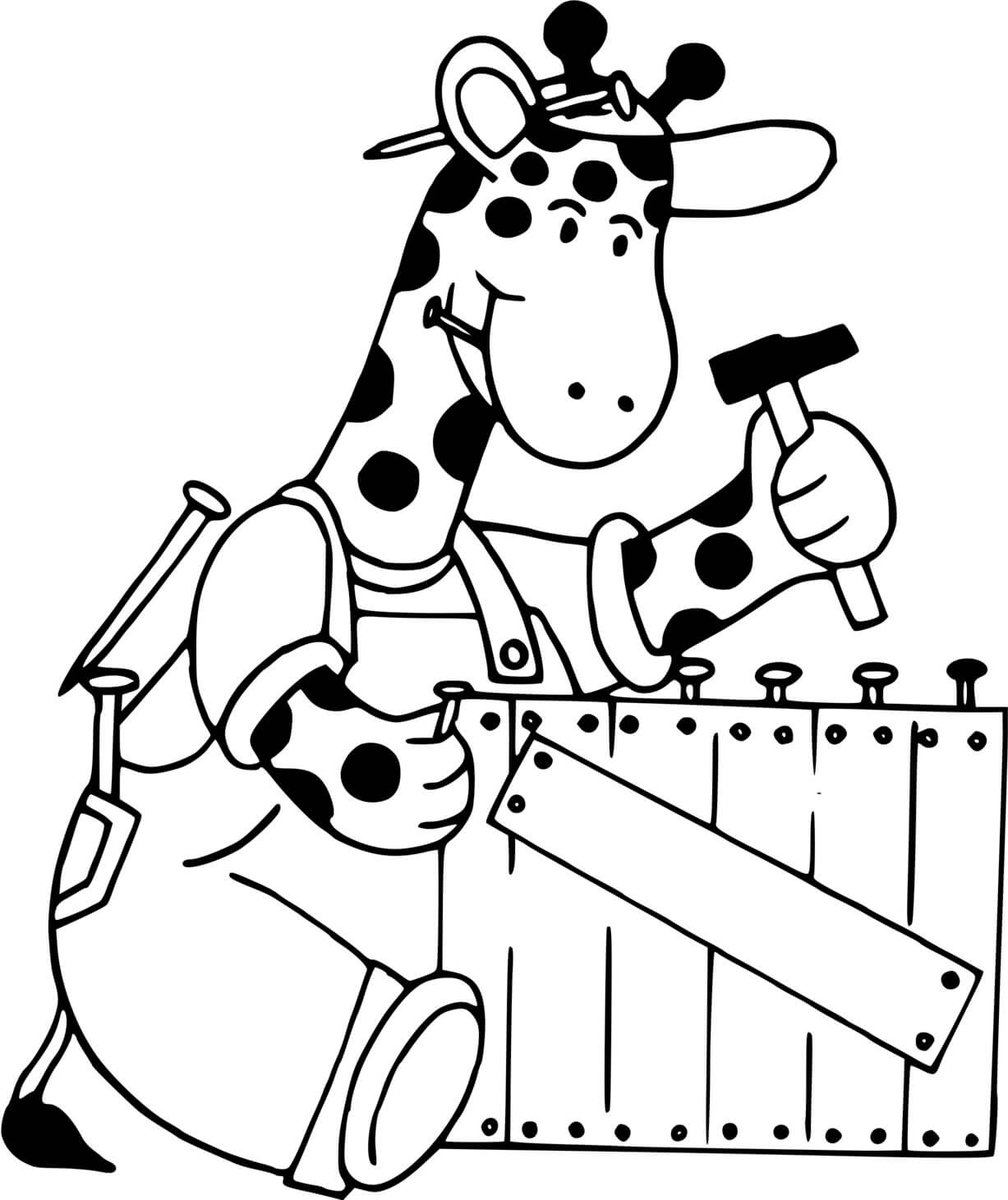 Coloriage Girafe Bricoleuse - Girafe à imprimer