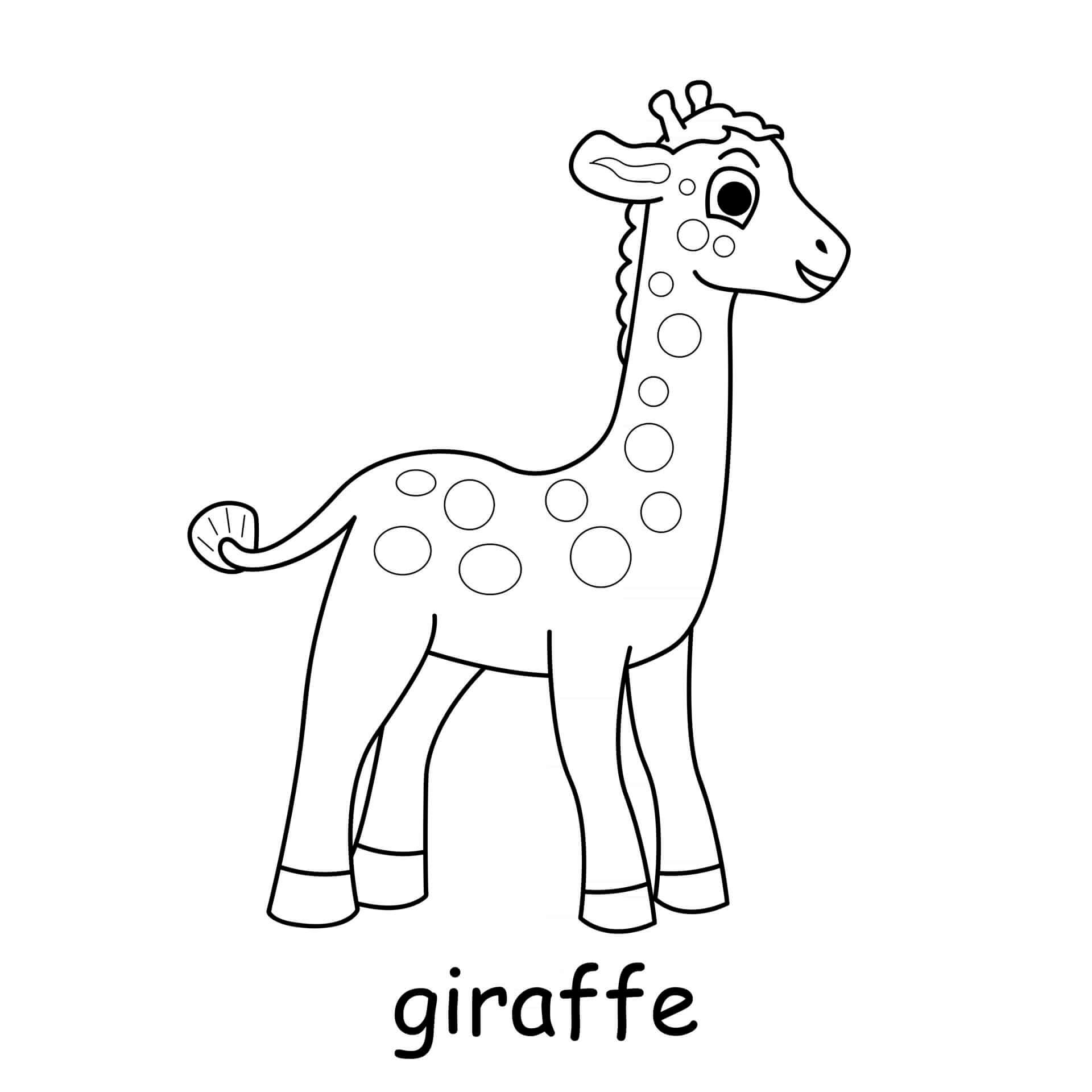 Coloriage Girafe De La Savane Africaine - Animal à imprimer