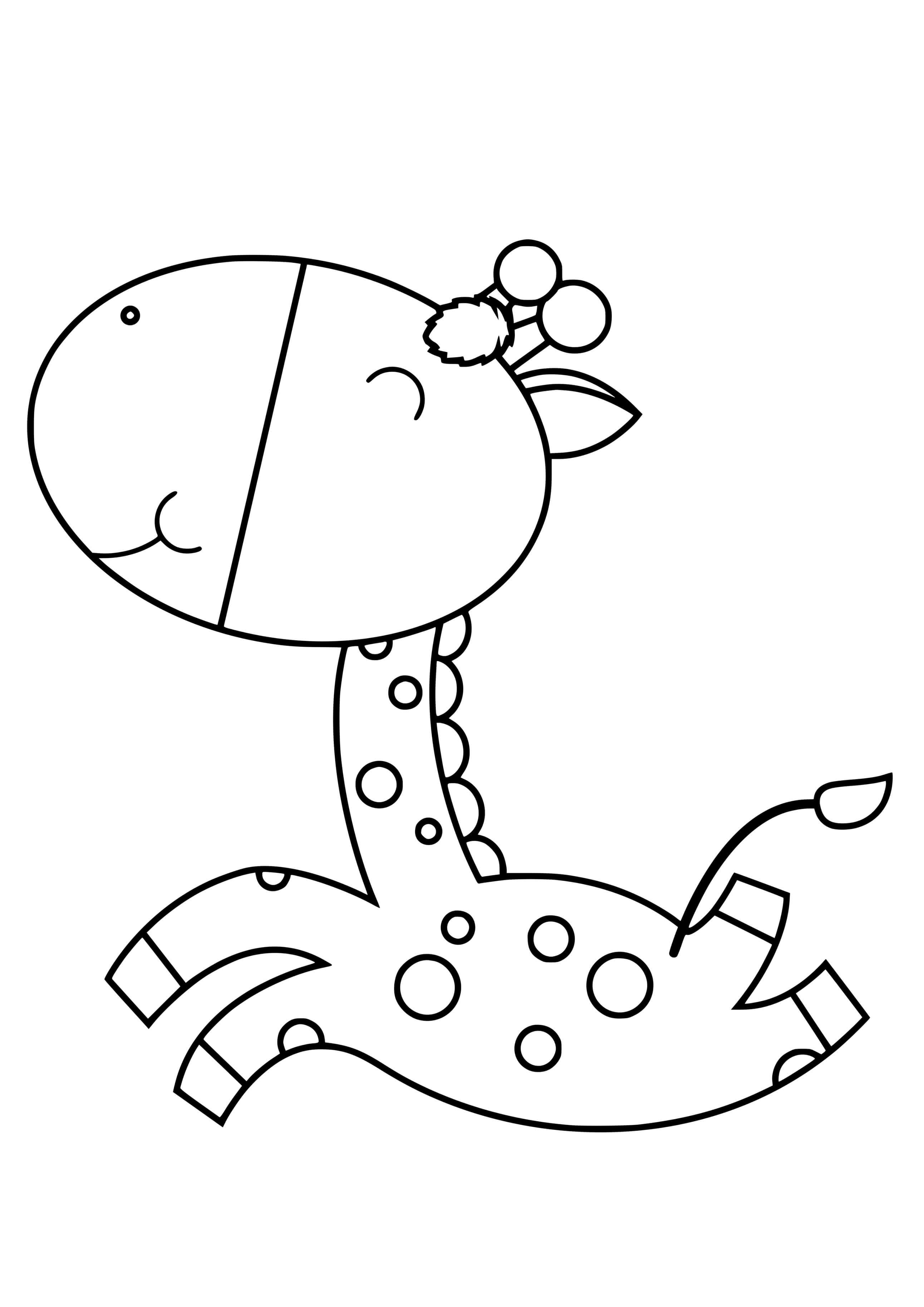 Coloriage Girafe Fait Des Sauts Dans La Nature - Girafe à imprimer