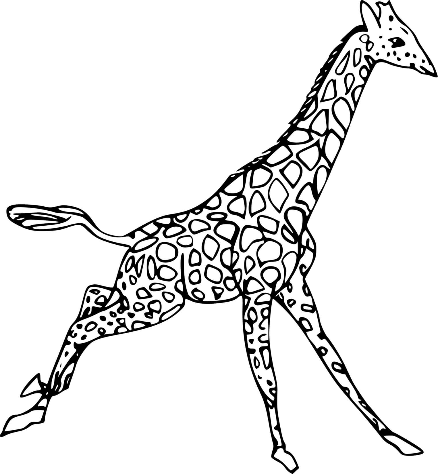 Coloriage Girafe Qui Court - Girafe à imprimer