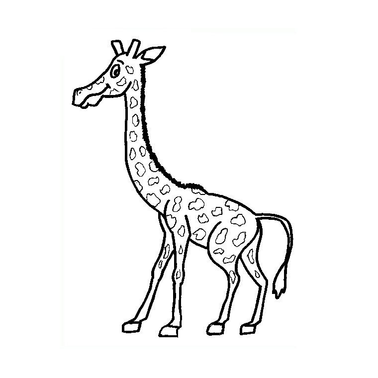 Coloriage Girafe Rigolote - Animaux à imprimer