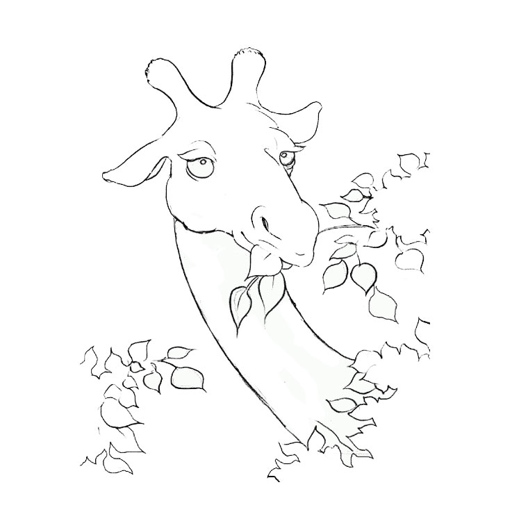 Coloriage Girafe Sans Tache - Animaux à imprimer