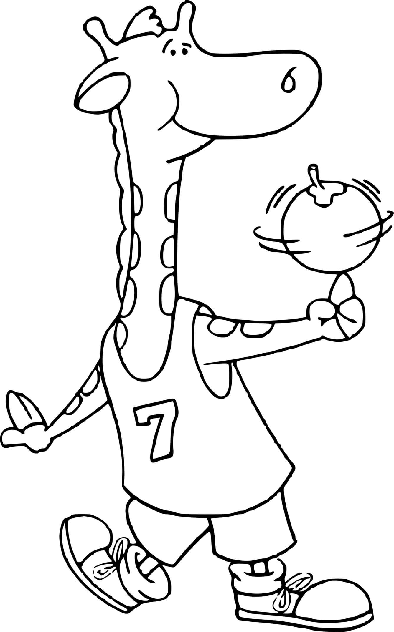 Coloriage Girafe Sportive - Girafe à imprimer