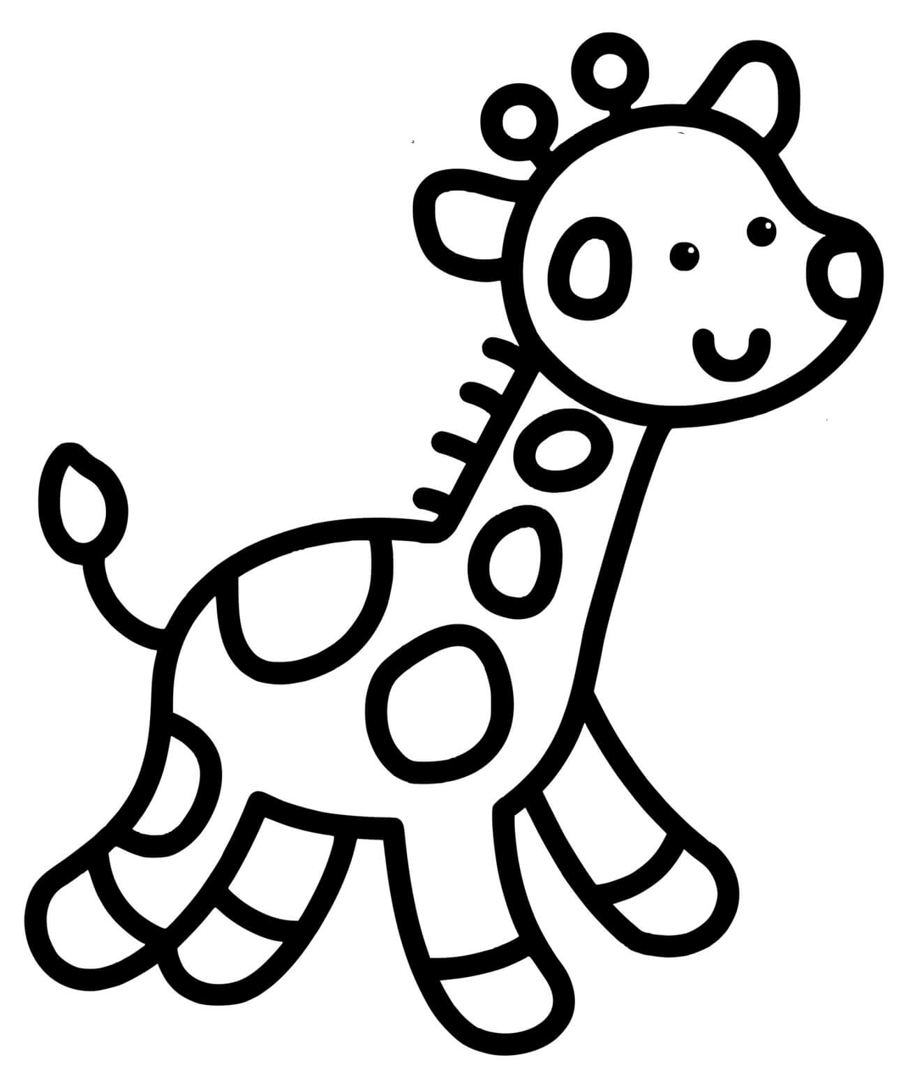 Coloriage Giraffe Facile Maternelle 2 Ans - Facile à imprimer