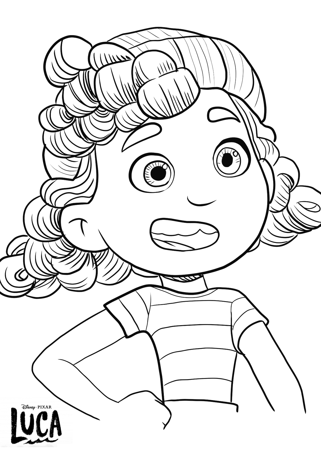Coloriage Giulia Luca Disney Pixar - Luca de Disney Pixar à imprimer
