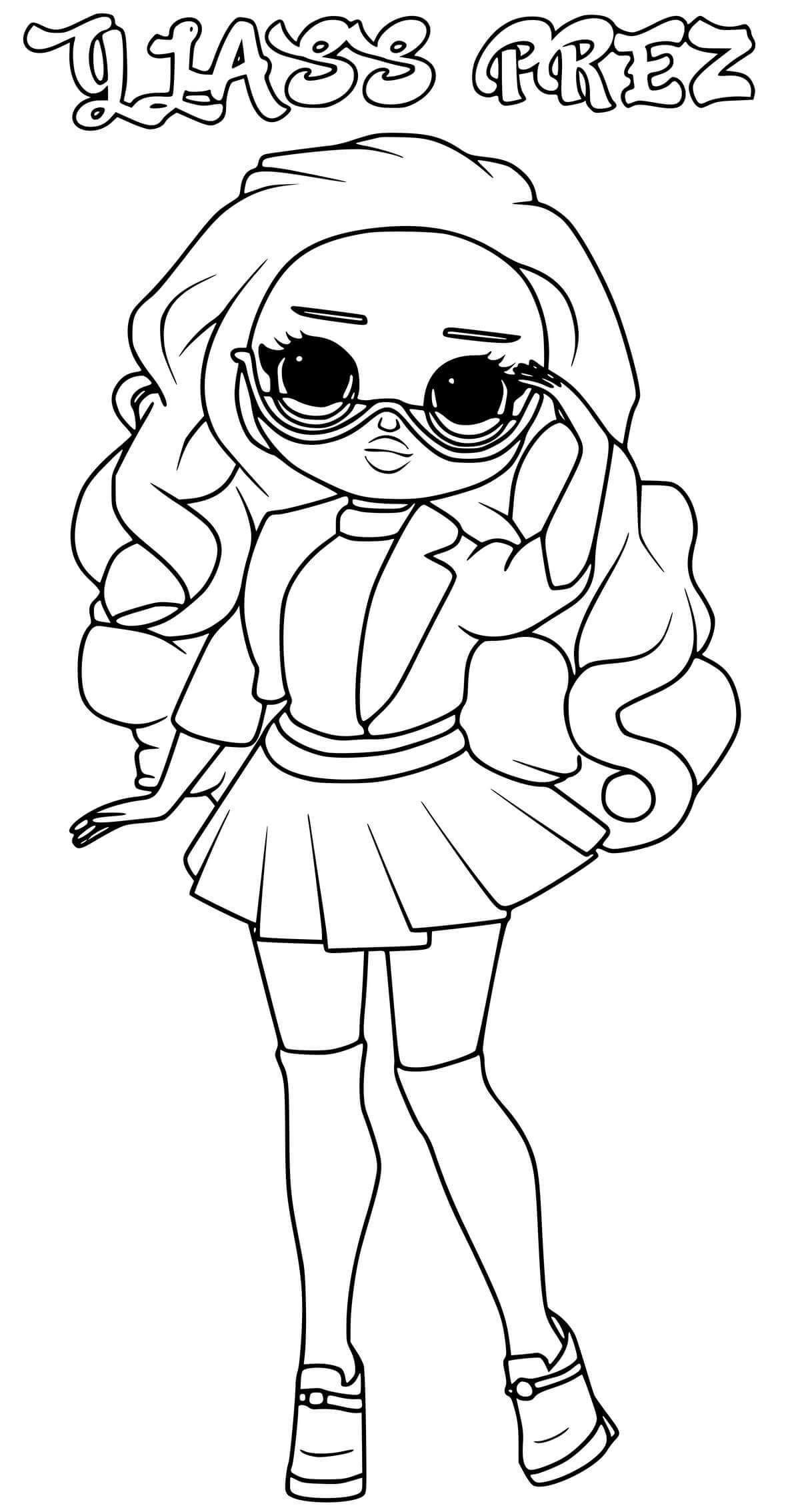 Coloriage Glass Prez Lol Omg - Poupée LOL Surprise Hair Goals à imprimer