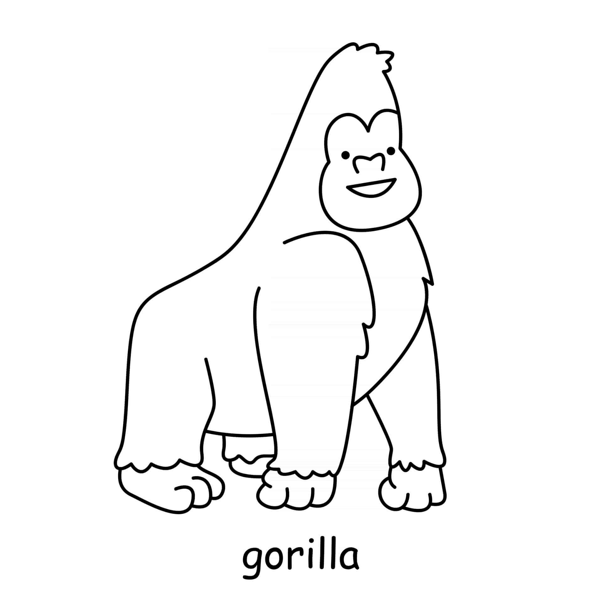 Coloriage Gorille Animal - Animal à imprimer