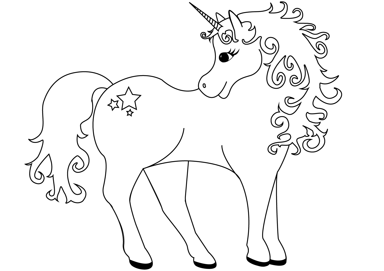 Coloriage Gracious Licorne - Licorne à imprimer