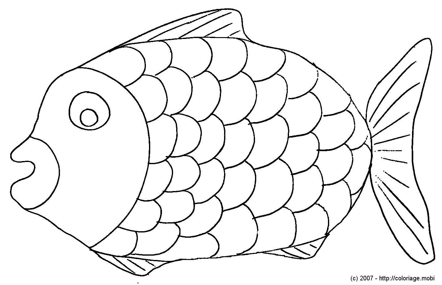 Coloriage Grand Poisson D'avril - Poisson à imprimer