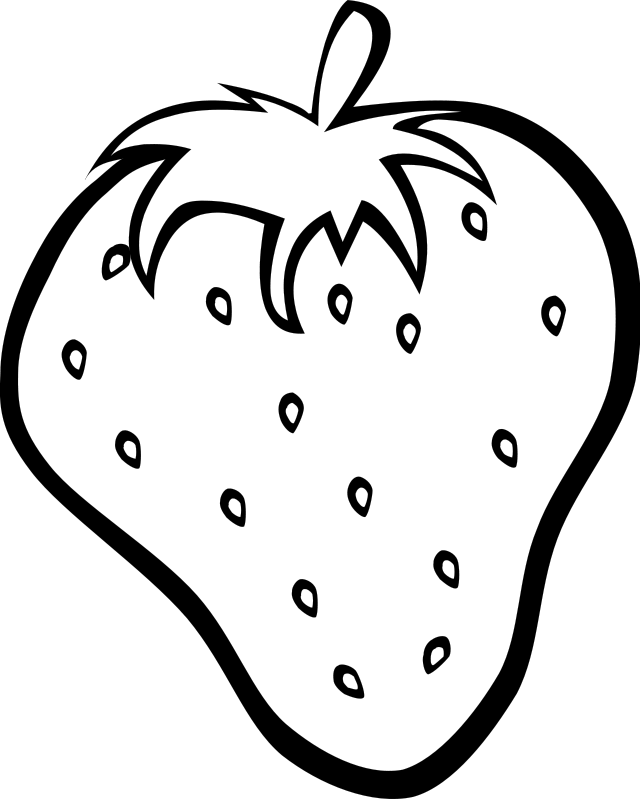 Coloriage Grande Fraise Fruit - Fruits à imprimer