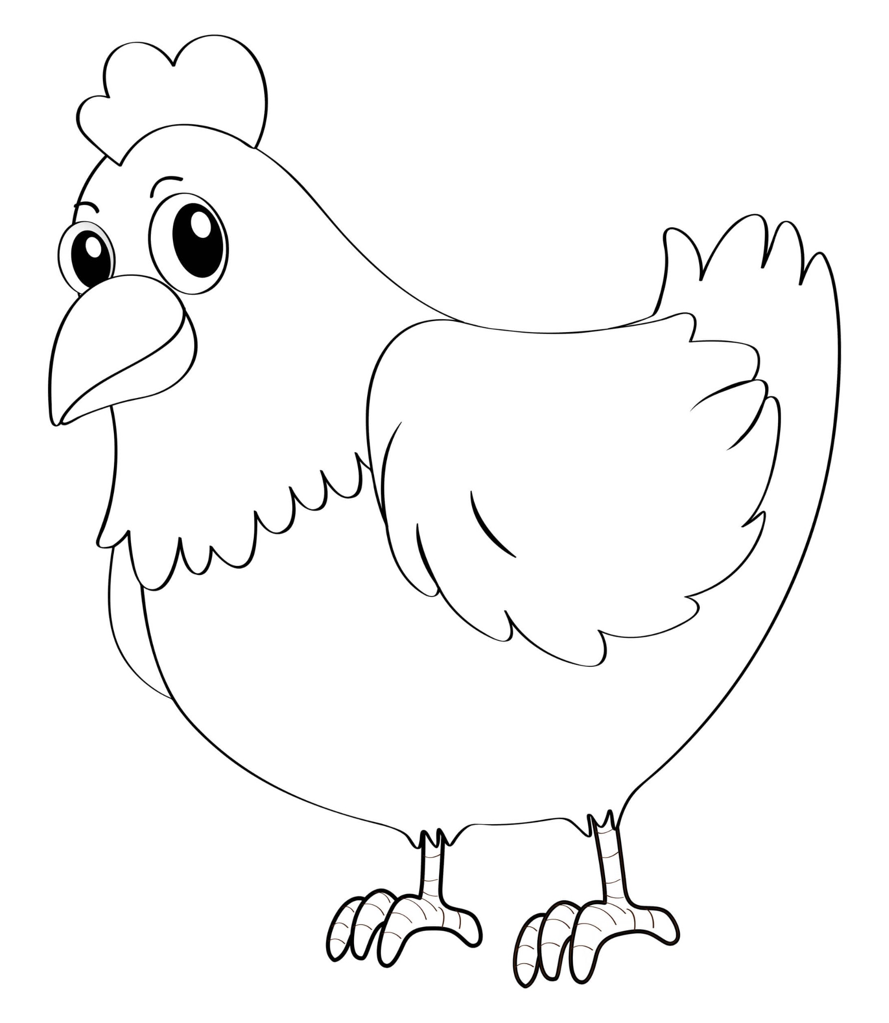 Coloriage Grande Poule Maternelle Facile - Poule à imprimer