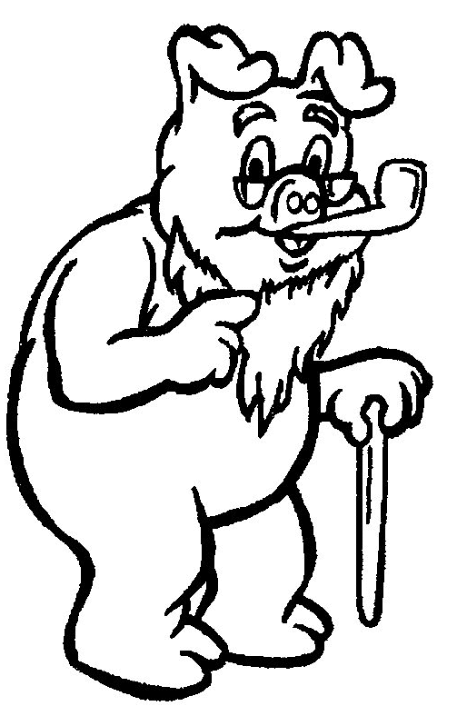 Coloriage Grans Père Cochon - Animaux à imprimer