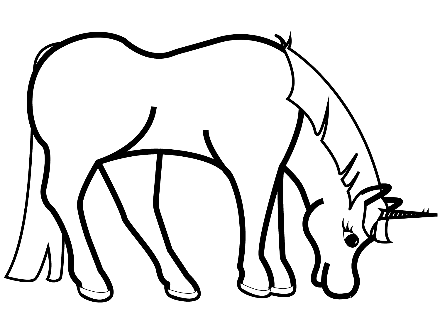 Coloriage Grazing Licorne - Licorne à imprimer
