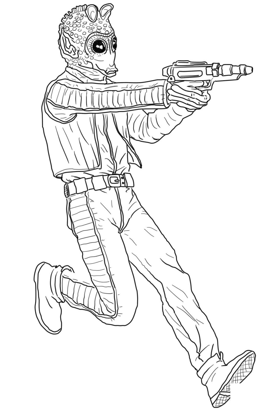 Coloriage Greedo Star Wars The Clone Wars - Star wars à imprimer