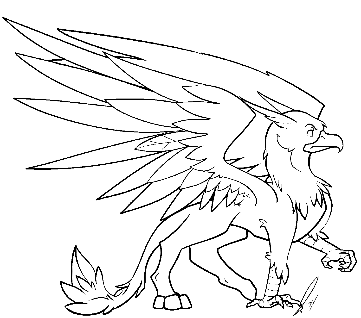 Coloriage Griffin By Jaclynonacloudlines - Griffon à imprimer
