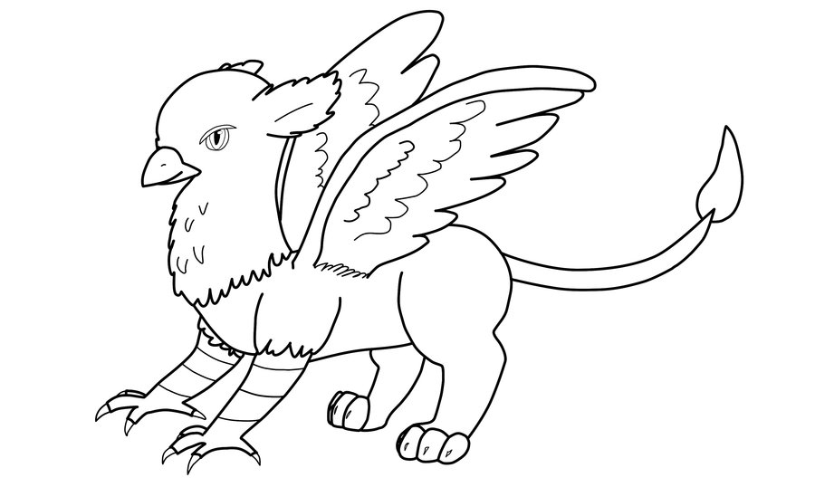 Coloriage Griffon Aigle Lion Cheval - Griffon à imprimer