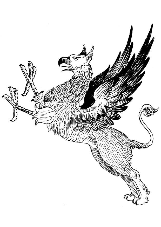 Coloriage Griffon Antique - Griffon à imprimer