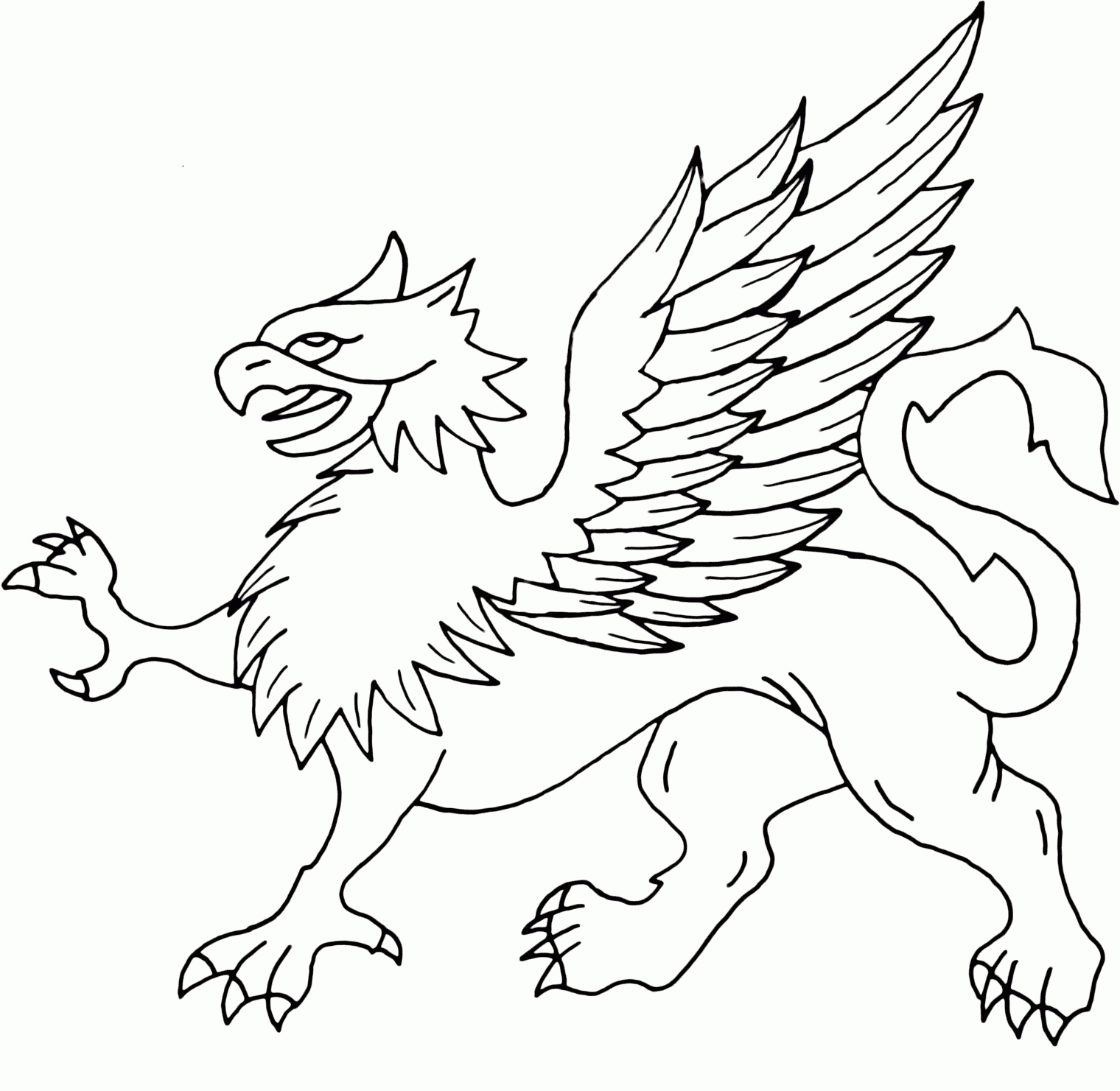 Coloriage Griffon Corps Dun Aigle - Griffon à imprimer