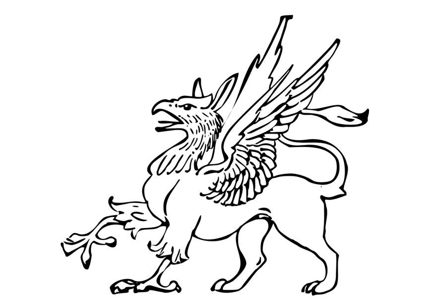Coloriage Griffon Créature Légendaire Grype - Griffon à imprimer