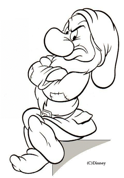 Coloriage Grincheux - Blanche neige à imprimer