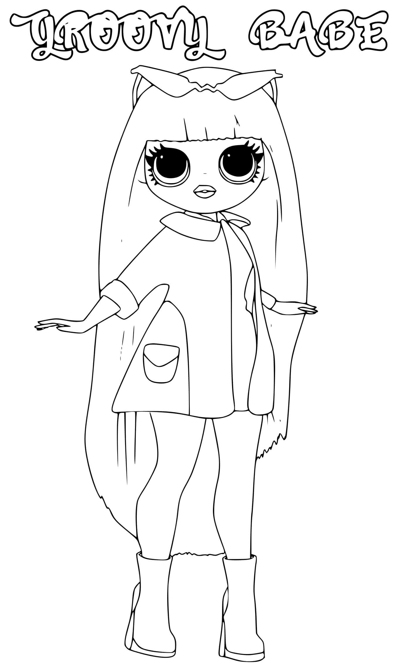 Coloriage Groovy Babe Lol Omg - Poupée LOL Surprise Hair Goals à imprimer