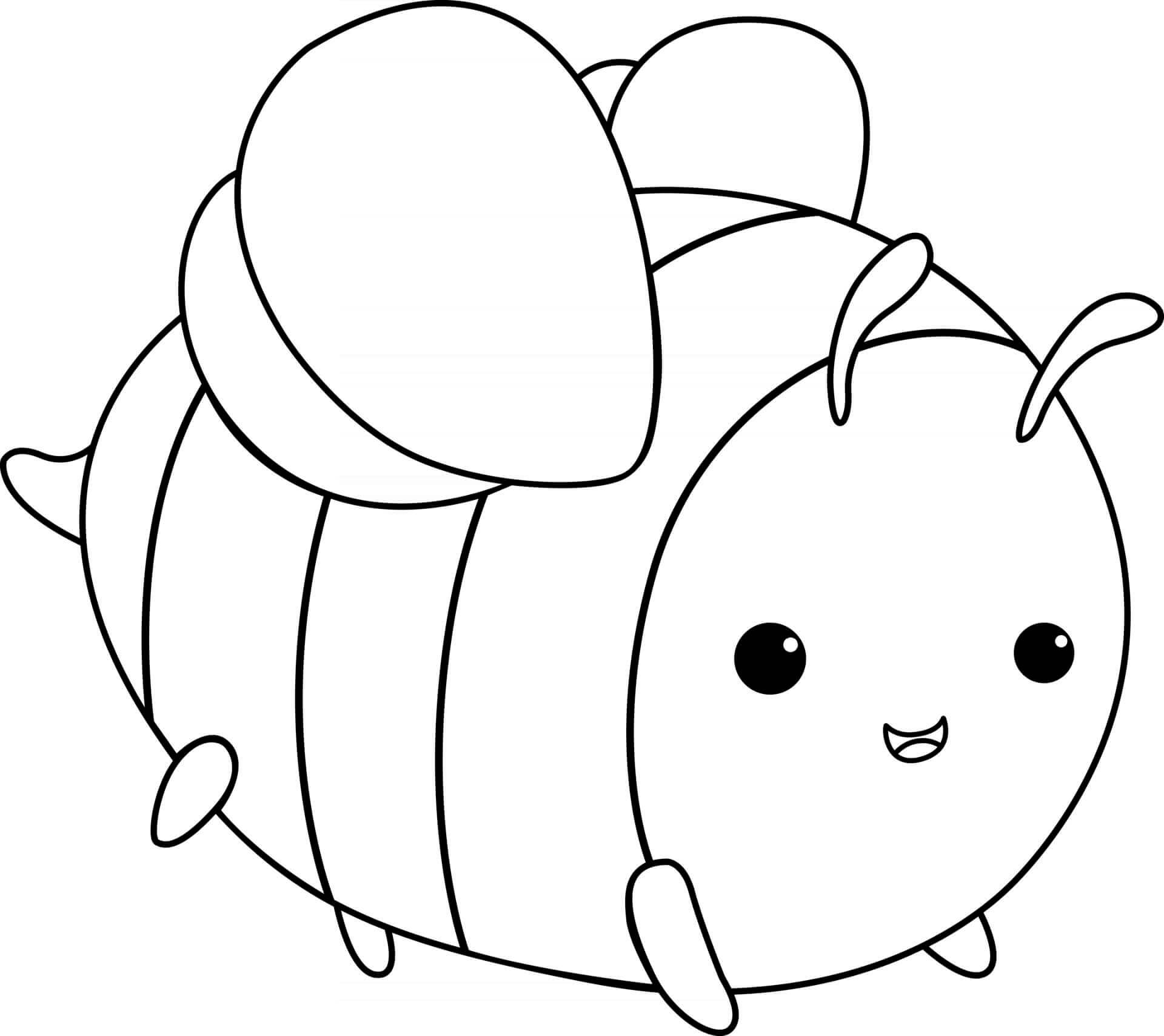 Coloriage Grosse Abeille - Animal à imprimer