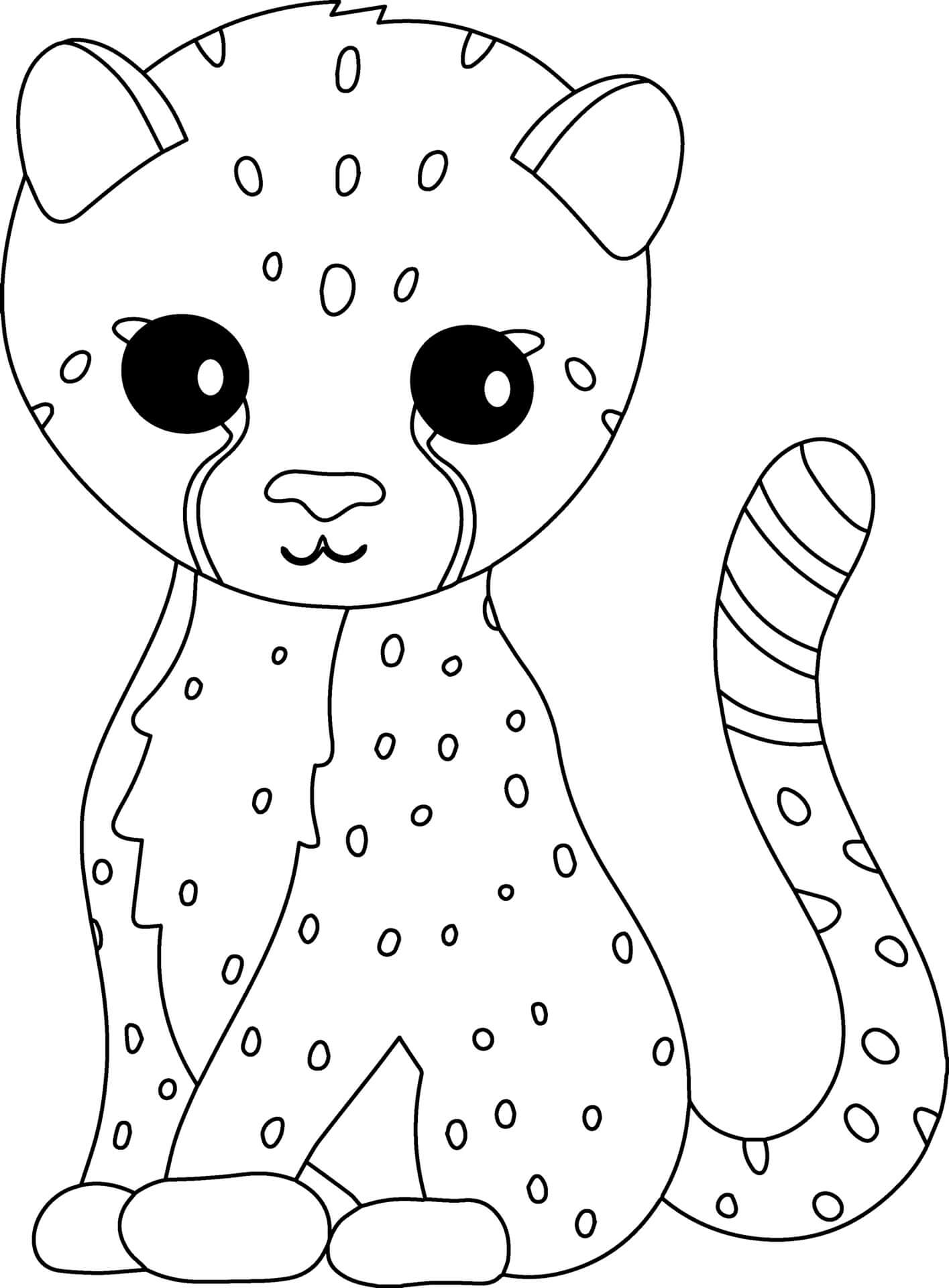 Coloriage Guépard Mammifère Vivant En Afrique - Animal à imprimer