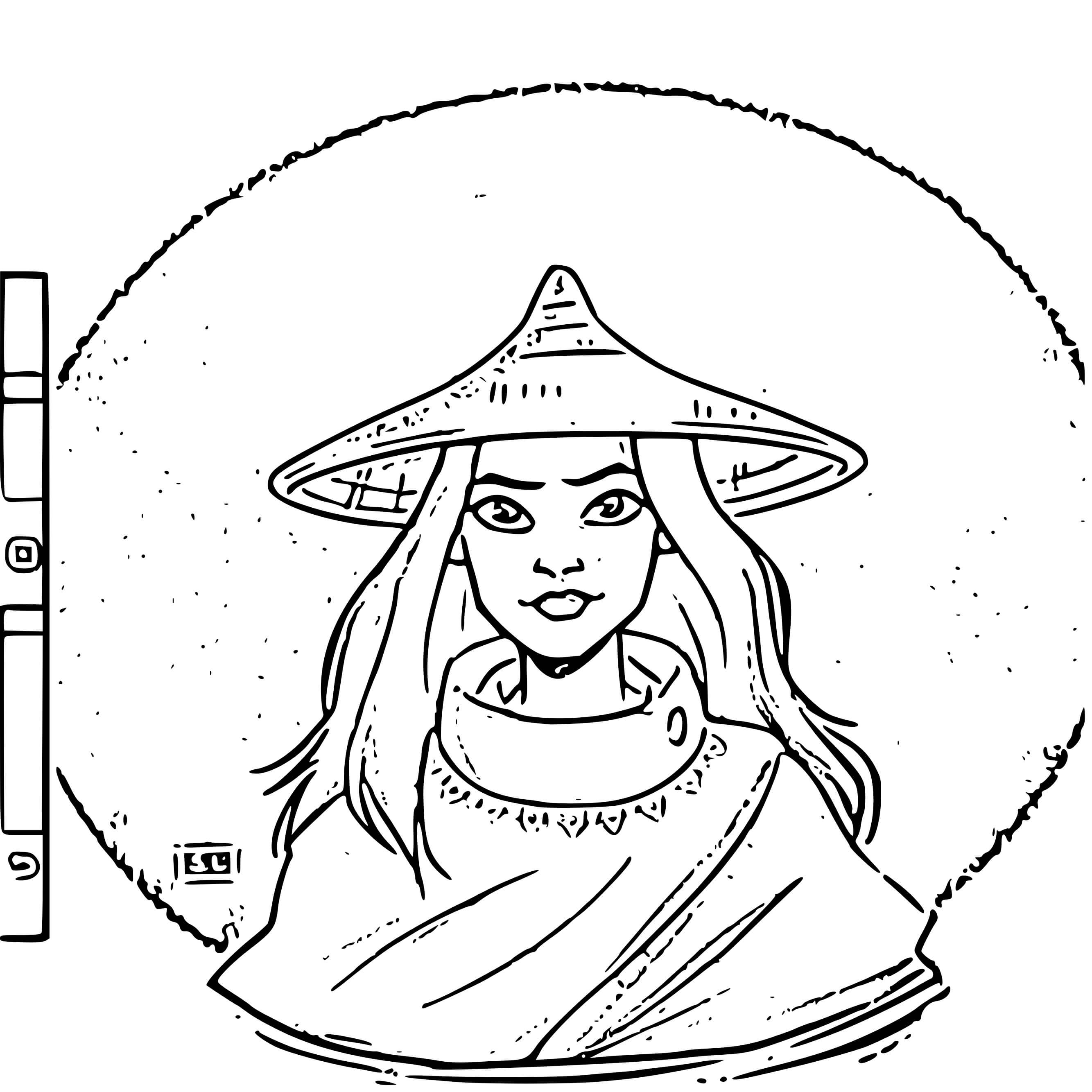 Coloriage Guerriere Raya Cherche Le Dernier Dragon Du Monde De Disney - Raya et le Dernier Dragon à imprimer