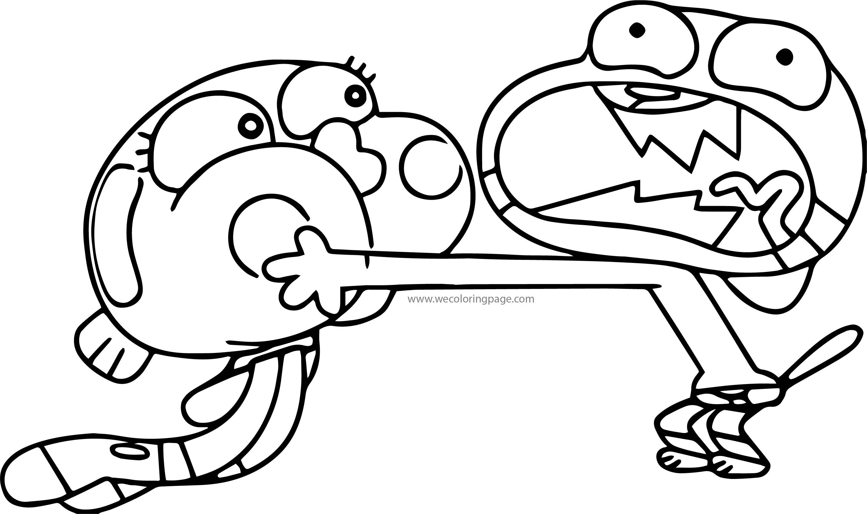Coloriage Gumball Et Sa Sœur Se Disputent - Gumball à imprimer