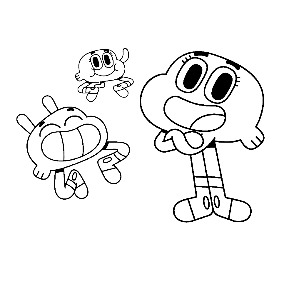 Coloriage Gumball et ses Amis en Aventure - Gumball à imprimer