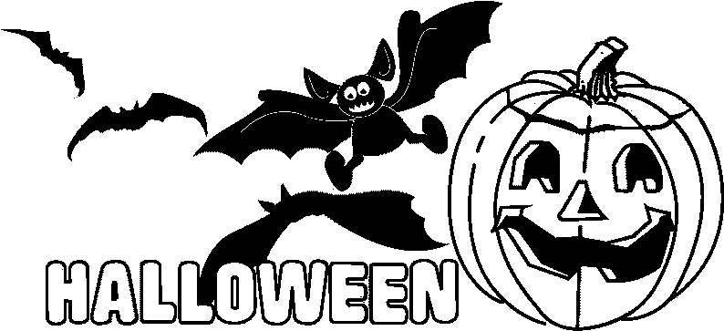 Coloriage Halloween Citrouille Et Chauves Souris - Souris à imprimer