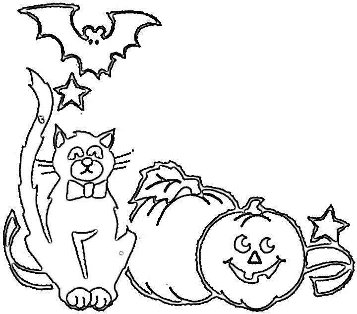Coloriage Halloween De Chat - Chat à imprimer