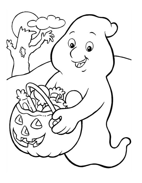 Coloriage Halloween Fantôme - Halloween à imprimer