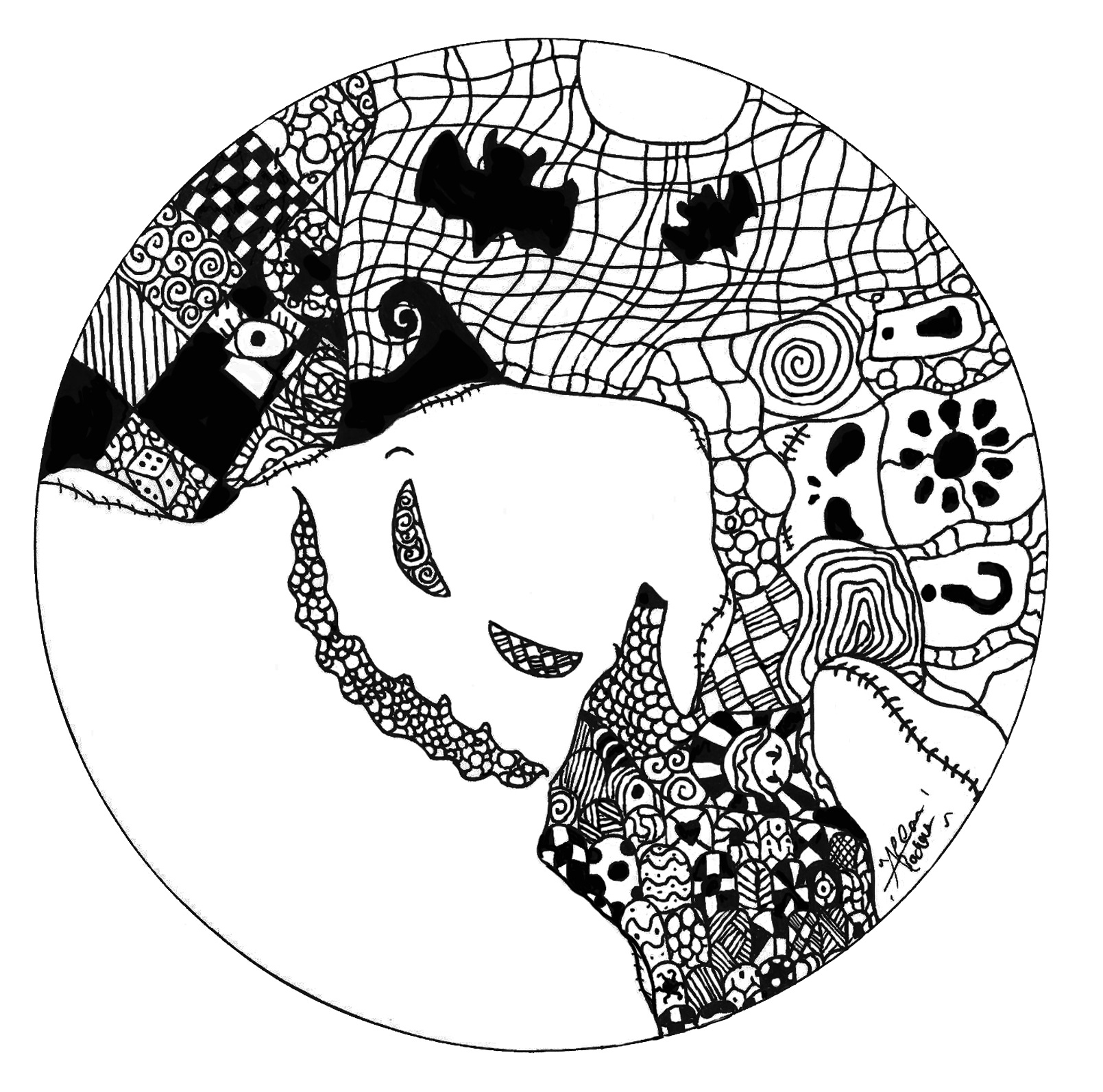 Coloriage Halloween Mandala Adulte Fantôme - Halloween adulte à imprimer